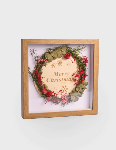 Cadre de fleurs séchées - Merry Christmas