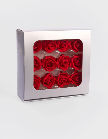 Petites têtes de roses stabilisées ou éternelles. (12 Unités)