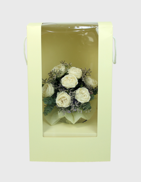 Boîte pour Bouquet Pvc - Carton Beige