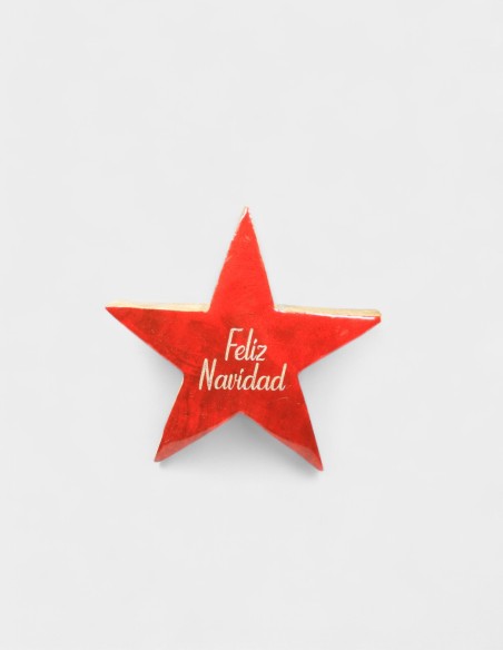 Ornement Feliz Navidad Étoile Rouge