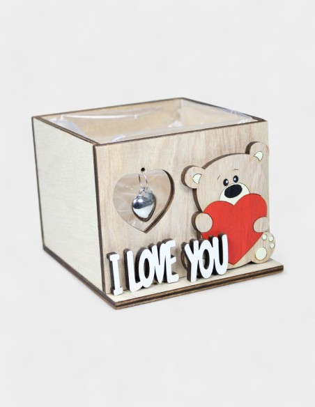 Coffret en Bois Ours I Love You
