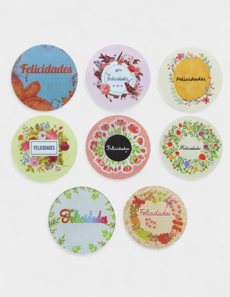 Etiquette Papier - Circulaire Blue Assorti