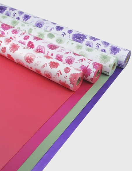 Cellophane Imprimé Floral Bicolore