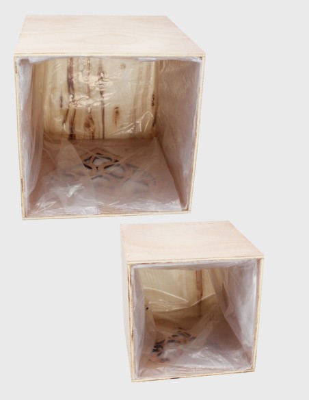 Boîte Romantique en Bois (2 pièces)