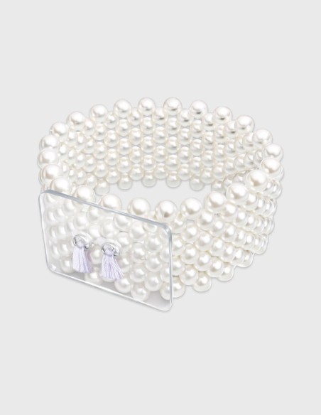 Bracelet Classique avec Perles Blanches