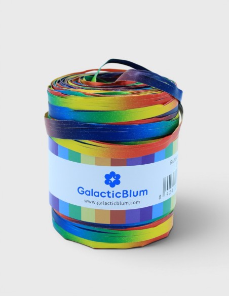 Raphia Synthétique Arc en ciel  Joli raphia synthétique de différentes couleurs (arc-en-ciel)  Prix ​​par rouleau.