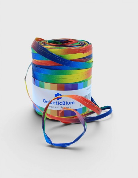Raphia Synthétique Arc en ciel  Joli raphia synthétique de différentes couleurs (arc-en-ciel)  Prix ​​par rouleau.