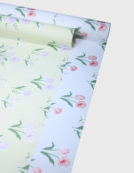 Cellophane à motif tulipes