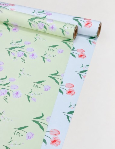 Cellophane à motif tulipes