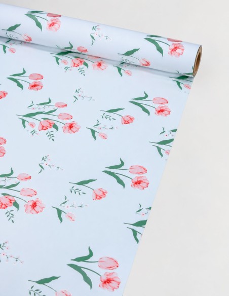 Cellophane à motif tulipes