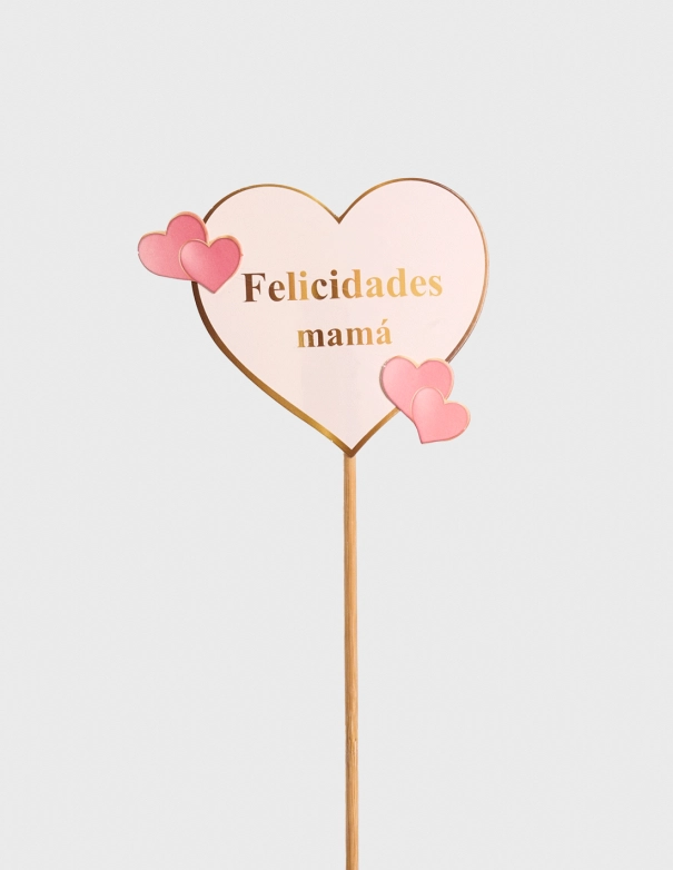 Pique Coeur Felicidades Mamá (6 Unités)